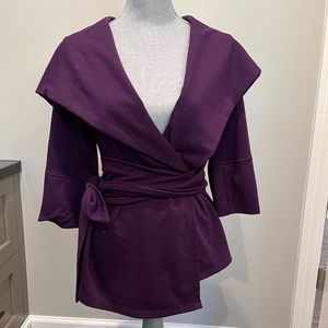 Women's Akira Chicago wrap around purple hooded top